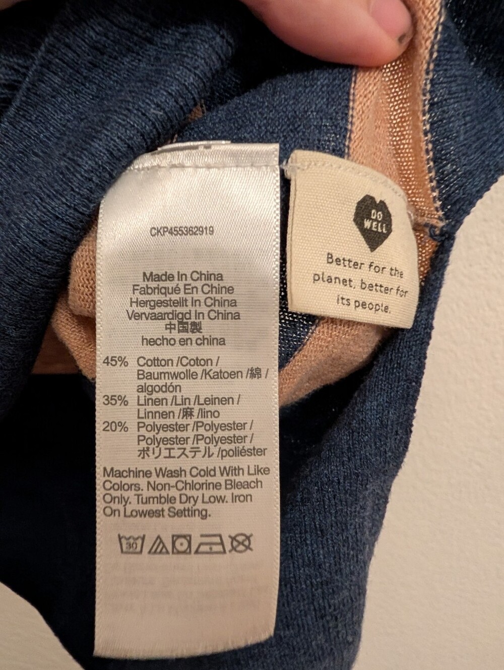 Madewell Striped Crewneck Sweater Linen Blend Medium - Picture 3 of 4